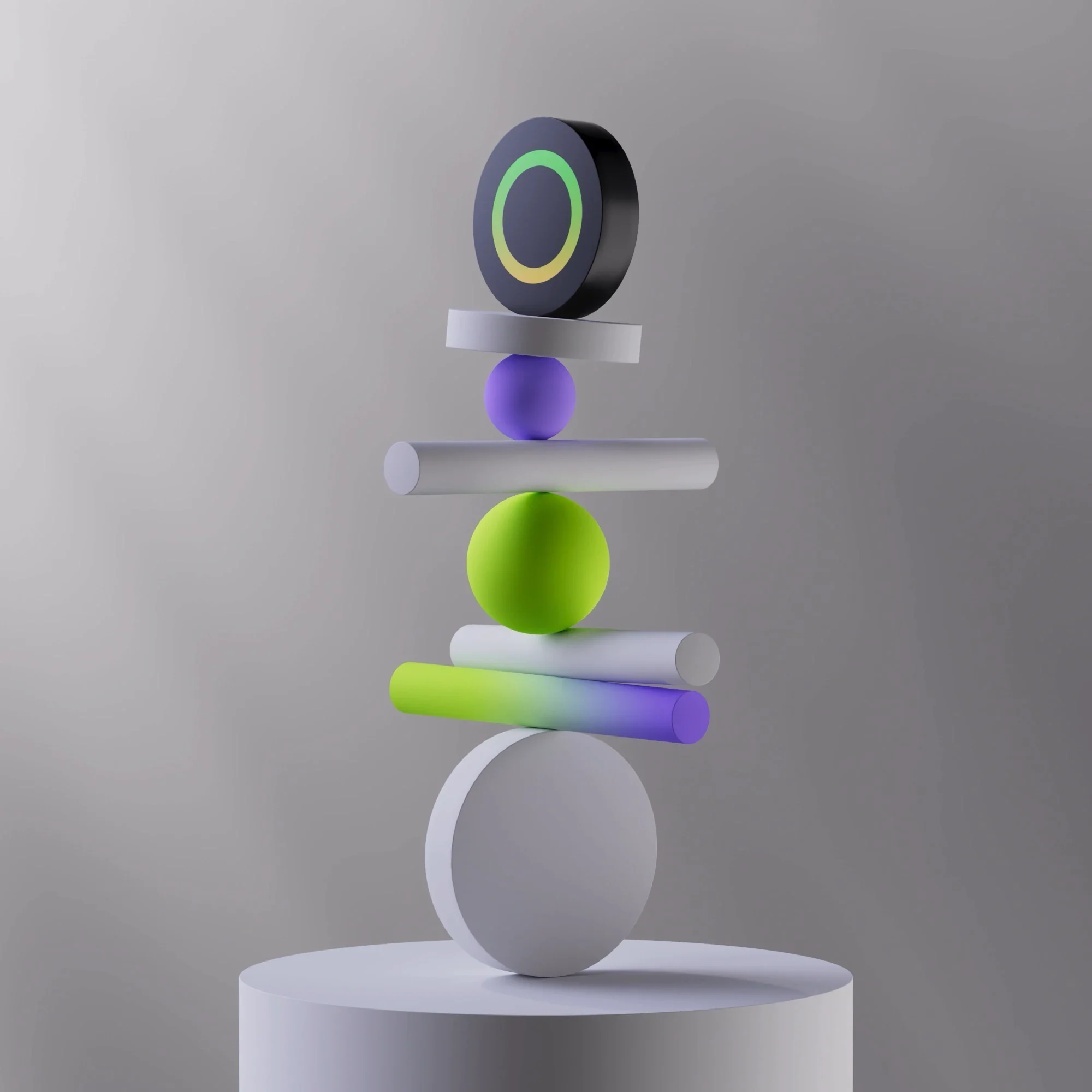 InfinitePay Lightness campaign composition with floating 3D forms